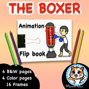 The boxer coloring & loop animation flip book for 2nd-6th, homeschool