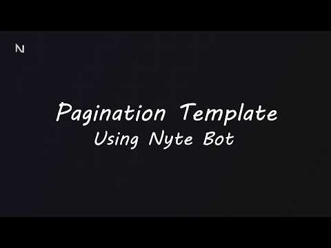 Pagination Template Tutorial | With Nyte Bot