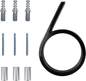 Floating Modern House Numbers 5 inch, Deamos Zinc Alloy Home Address Number for Outside House with Reflective Paint Finish Black, Floating Mount or Flush Mount