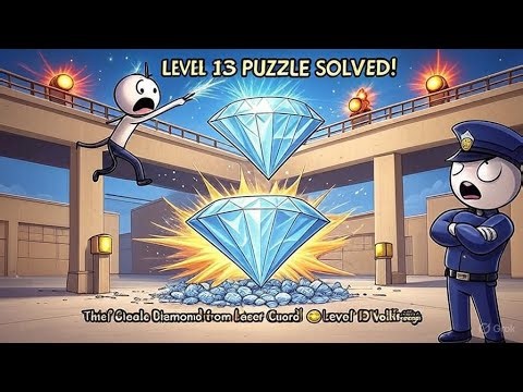 Epic Diamond Theft in Stickman Puzzle Game - Levels 1 to 15 All Solutions! 😱