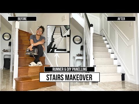 STAIRCASE MAKEOVER with DIY PANELLING | Stair Runner | Shade Shannon