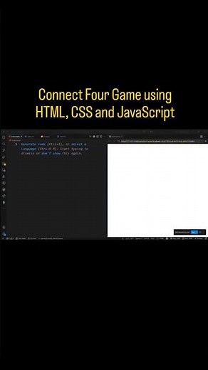 🎮 Build a Connect Four Game Using HTML, CSS & JavaScript #webdevelopment #frontend #html #css #js