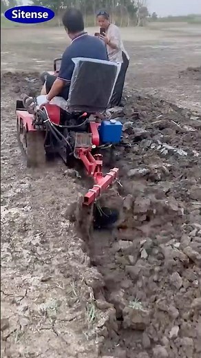 Super Mini Crawler Tractor with Plow Plough #rotarytiller #tractor #cultivator #tiller #minitractor