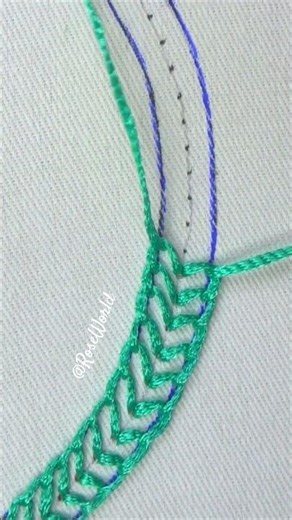 ✨Most viral hand embroidery double needle work🔥🔥