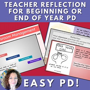 Admin Teacher Reflection PD Slides Back to School End of Year Professional Dev