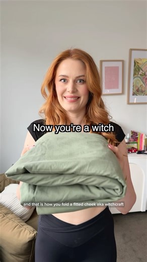 Maddy MacRae on Instagram: "I can’t believe I’m making laundry tutorials now 😅 #laundry #fittedsheet #tradwife"