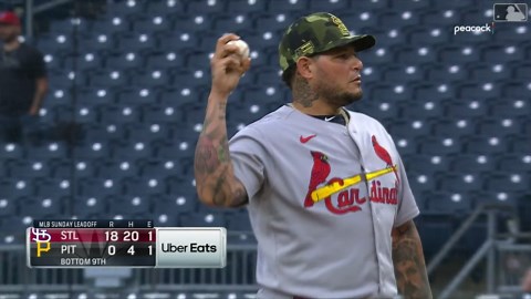 Yadier Molina takes the mound
