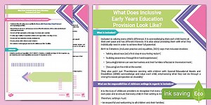 What Does Inclusive Early Years Education Provision Look Like?