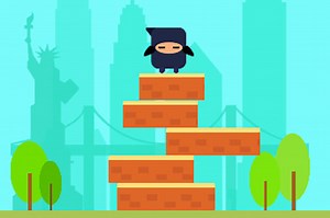 フロアに飛び移るタイミングゲーム NINJA STACKP ｜ DLなし無料ゲーム｜おもげーむ