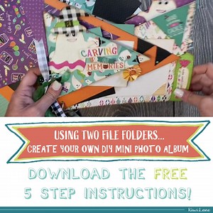 Download your easy-to-follow instructions for FREE to create your own mini album quickly for yourself or as a one of a kind gift! | Kiwi Lane Designs
