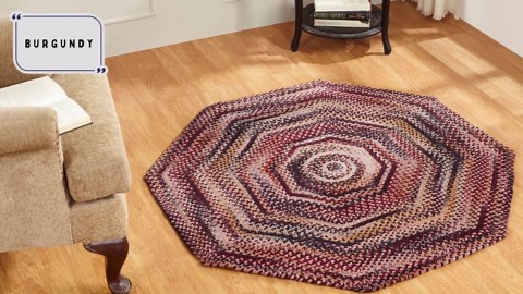 Better Trends Braided Runner Rug 24"x 72" 100% Cotton Rug for Indoor Use, Area Rug for Bedroom Ombre Chenille Collection - (Burgundy)