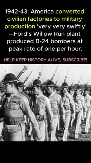 Ford Made Bomber Planes Like Cars—One Per Hour #ww2 #shorts