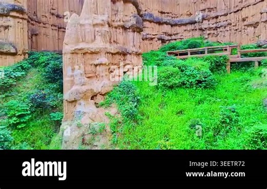 The Eroded Beauty of Pha Chor and the Ping Rivers Legacy. Pha Chors eroded cliffs tell the story of the Ping Rivers ancient flow, leaving behind a landscape of striking natural beauty in northern Thailand Stock Video Footage - Alamy