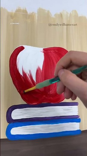 [clip] Painting an apple for beginners!🎨🍎 #acrylicpainting #appleseason #howtopaint #paintingtips