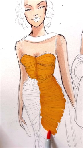 Marilyn Monroe and Jane Russell: gentlemen prefer blondes. 💙costume design by William Travilla🧡 #marilynmonroe #marilyn #asmr #fashionillustration #copicmarkers #fashiondesign | Holly Nichols Illustration