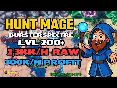 🧙‍♂️Tibia Hunt Mage 200+: Segredo: dos Burster Spectre!👌