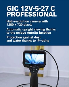 Get the bigger picture with the new Bosch Professional GIC 12-5-27 C - the perfect solution for convenient inspection and documentation. Capture in-depth details in hard-to-reach areas such as ducts, pipes, or wall cavities with this dust and water protected camera. Images are clear on the wider, higher resolution display, and combined with our orientation feature – your work is easier than ever. Get yours now 👉https://utm.io/uf9EB | Bosch Professional Power Tools and Accessories