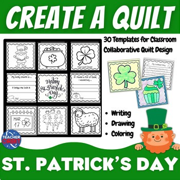 St. Patrick's Day Collaborative Poster Quilt Activity Writing Prompts Art March