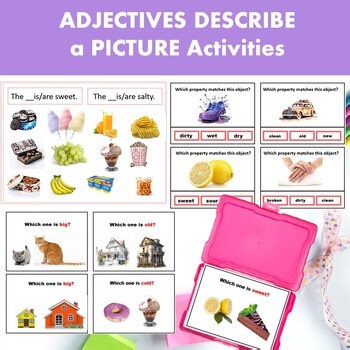 Adjectives Describe a Picture Activities Worksheets for speech therapy