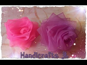 Flor de listón organza paso a paso