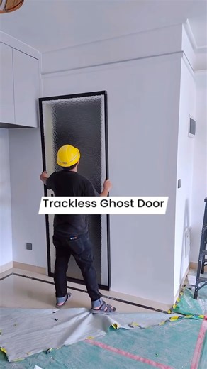 Trackless Sliding Ghost Door, no slide required 🚪💫💡✨ •• #GhostDoor #GhostDoorAccessories #tracklessdoor | Tiffany Design Studio