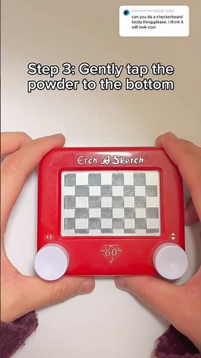 See through checkerboard on an Etch A Sketch #art #checkerboard