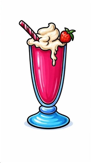 How to Draw a Milkshake 🍓 Easy & Satisfying