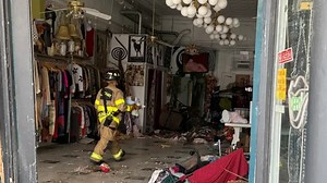 Truck crashes into Lockhart vintage store