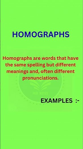 Homographs / Homographs meaning and examples / #homographs