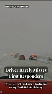 North Dakota nearly drives into first reponders in snowy conditions