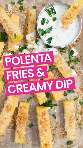 How to make crispy polenta fries. This recipe is easy to make for a quick appetizer using premade polenta and has a rich and creamy dipping sauce. Inspired by my buddy Brandon T. Snider. 📚 PRINTABLE 📚 https://jerryjamesstone.com/recipe/baked-polenta-fries-garlic-gorgonzola-chive-dip/ 🛒 INGREDIENTS 🛒 Baked Polenta Fries 1 pound polenta roll 2 tablespoons olive oil, divided ½ cup panko breadcrumbs ¼ teaspoon sea salt Garlic Gorgonzola Chive Dip ½ cup sour cream ¼ cup crumbled gorgonzola cheese