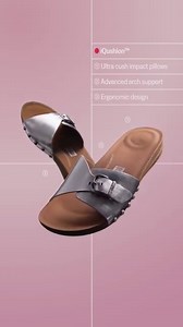 Our super versatile iQushion Adjustable Buckle Leather Slides are a HIT. And it's easy to see why: butter soft leather set on a sleek cork sole, with brushed-metal buckles and dome studs, biomechanically engineered with our featherlight iQushion™ technology. Don't do summer without these. | FitFlop