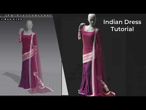 Indian Dress Design in Marvelous Designer/CLO3D | Full Step-by-Step Tutorial