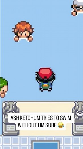 Ash Ketchum tries to swim without HM SURF 😂 #pokemon #shorts