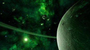 a large cluster of asteroids near an unknown planet