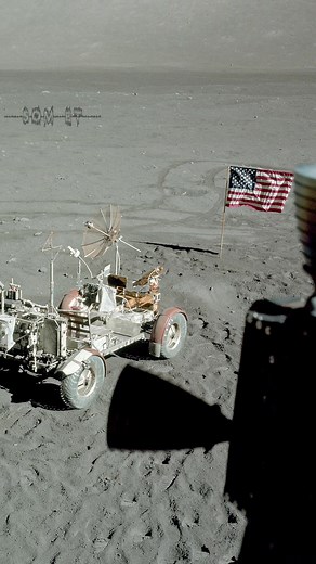 Apollo 17 Moon Landing: American Flag on the Moon