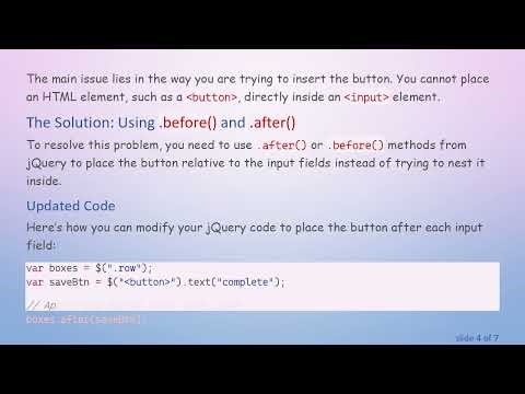 How to Fix the Issue of jQuery Buttons Not Appearing in HTML by Understanding Input Limitations