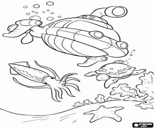Little Einsteins in the sea's bottom coloring page printable game