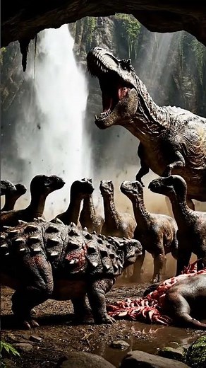 Stonebrow vs a stampeding herd of Hadrosaurs in a Prehistoric World