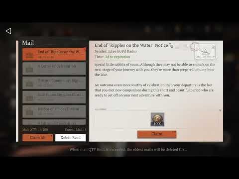 Reverse: 1999 - "Ripples on the Water" Ending Notice Mail