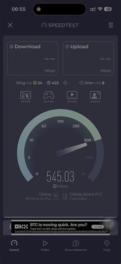 Dialog AirFiber Speed Test | Mobile by Ookla Speedtest