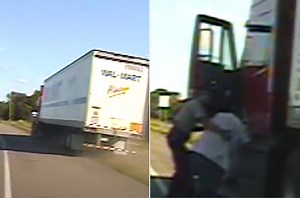 Wasted truck driver pulled over after swerving like a maniac