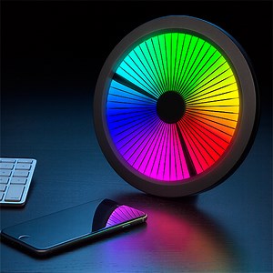 The Chromatic: LED Color Spectrum Clock by ThinkGeek Uses 60 Individual LED Lights for a Colorful Display
