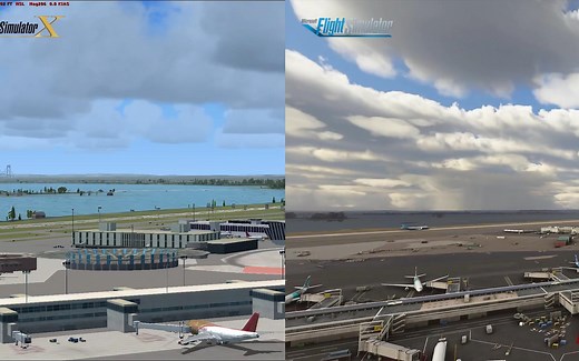 Airport Scenery FSX vs. FS2020 Microsoft Flight Simulator 2020 微软模拟飞行10与2020机场