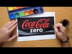 How to draw the Coca Cola zero logo