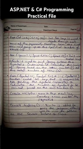 ASP.NET & C# PROGRAMMING | B.COM-2nd Year | Practical Notebook