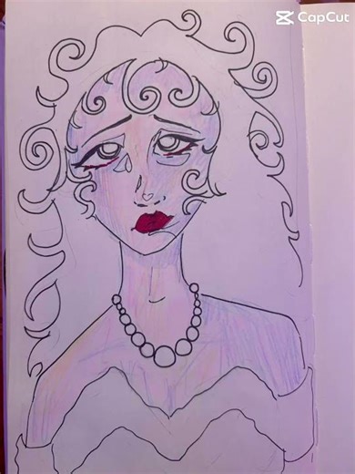 drawing process ⊹ ࣪ ˖ I’ve been obsessed with these tim burtin lookin girls recently