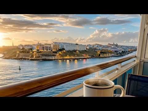 Coffee on a Cruise ☕🌊 | Relaxing Ocean View of San Juan, Puerto Rico | Calm Ambience