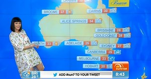 G'day! Katy Perry presents the Australian weather on TV - and proves she can't say Cairns