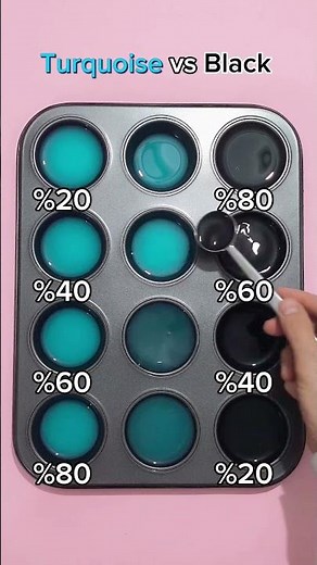 Turquoise vs Black Satisfying Colormixing #colors #colorpalette #artshorts